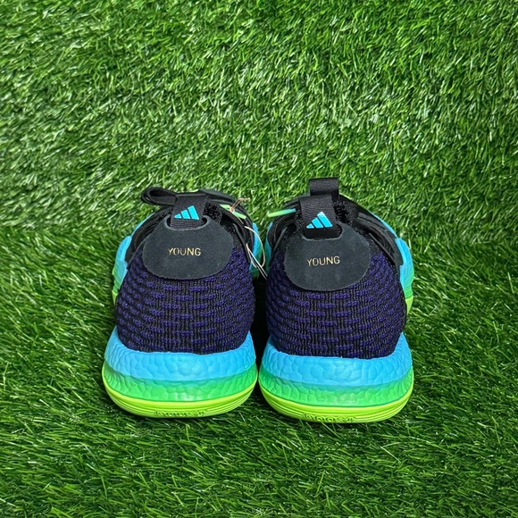 Mens Adidas Trae Young 2 Trae-Tlien Basketball Navy Green - H06473 - Picture 4 of 5